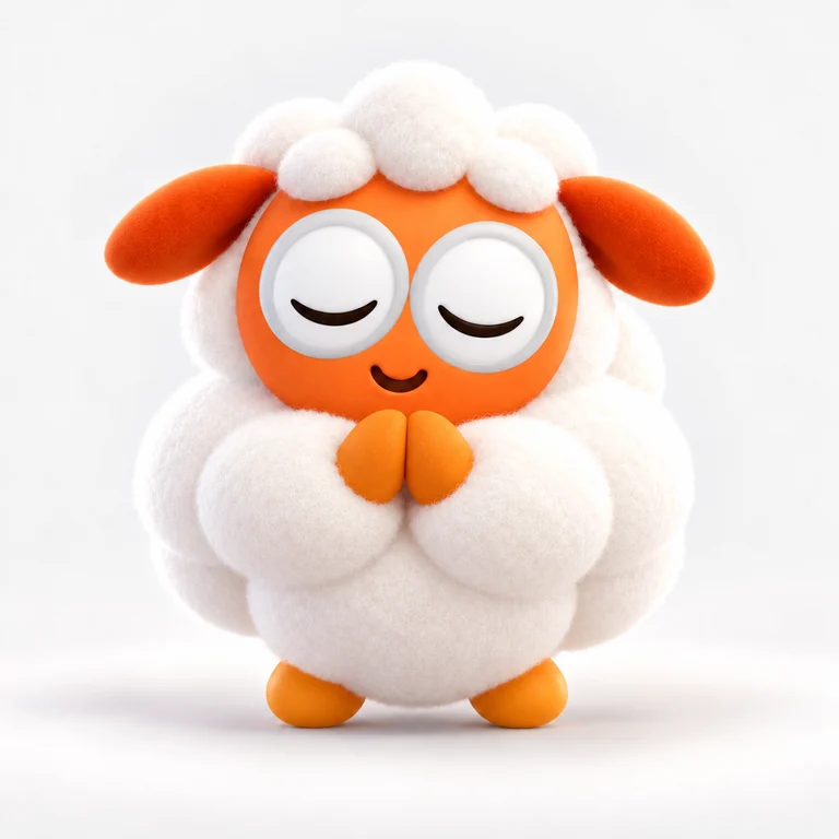 Agnus praying with closed eyes